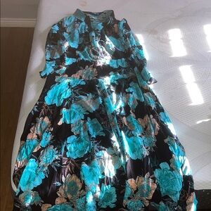 Soft Surroundings Blue and Black Sleeveless Maxi Dress